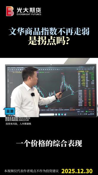 文华商品指数不再走弱,是拐点吗? @DOU+小助手@期货日报@中国财富网#财经#期货#投资#金融#文华商品指数