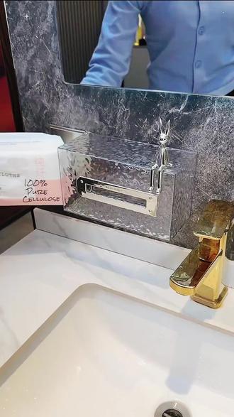 【半岛良品】冰川纹壁挂纸巾盒免打孔抽纸盒洗脸巾置物客厅收纳盒#纸巾盒 #抽纸盒 #卫生间好物 #卫生间收纳置物架