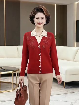 #长袖针织衫 #针织打底衫 #洋气减龄 #时尚妈妈装 #中老年女装