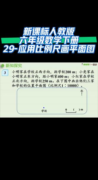 新课标人教版六年级数学下册(29-应用比例尺画平面图)#陪娃学习 #同步数学课堂 #人教版 #课件 #干货分享