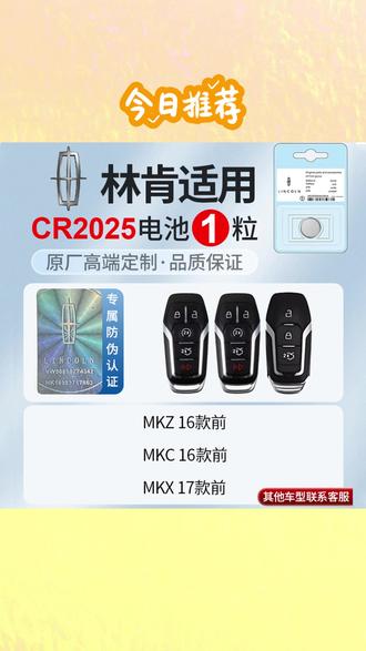 林肯MKC大陆MKZ飞行家MKX领航员航海家冒险 车钥匙遥控电池CR2450