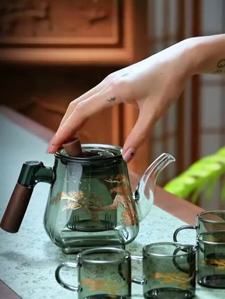 加厚玻璃耐高温中式泡茶壶可自滤茶水分离办公室泡茶器#茶生活 #茶具茶器 #茶水分离杯 #茶壶茶具 #泡茶神器