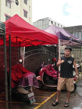 台风过后,你的帐篷成什么样子了?#桦加沙