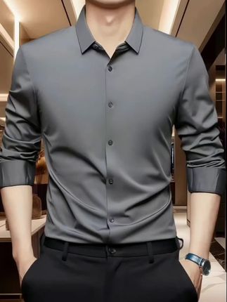 高档商务休闲衬衫#衬衫#衬衣穿法男装高品质商务休闲
