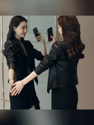 2025秋冬新款小皮衣女外套短款机车服欧货显瘦修身皮夹克时尚外套#好物分享🔥