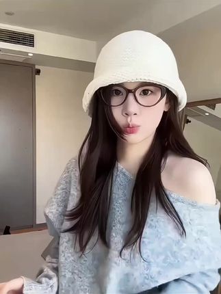 V/雅鹿卷檐渔夫帽小香风秋冬显脸小帽子女生日系加厚包头帽编织帽