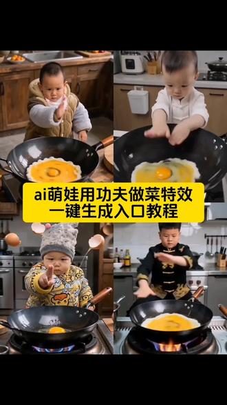 ai萌娃用功夫做菜特效一键生成入口教程 ai功夫做饭 ai功夫炒菜 #ai功夫厨神#ai功夫炒菜#剪映#剪映模板#功夫厨神