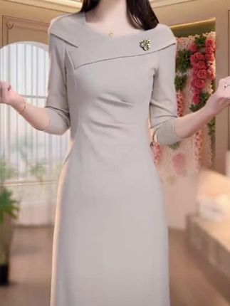 #法式中长款连衣裙 #时尚连衣裙 #新款连衣裙 #优雅气质 #连衣裙