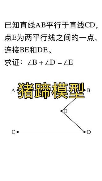 猪蹄模型#初中数学 #中考数学 #数学思维 #几何 #几何题答题技巧