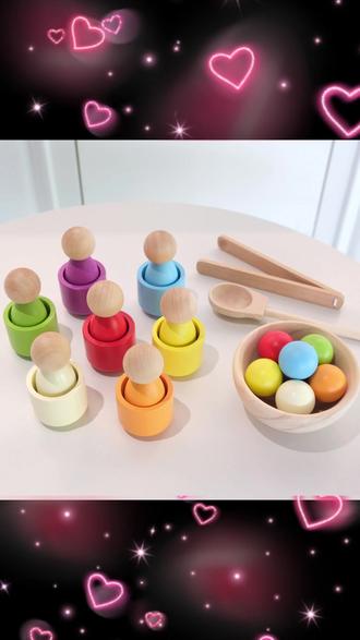 蒙氏球夹珠子专注力训练7色球杯颜色分类认知1-3岁蒙特梭利教具#宝宝教具 #专注力训练 #颜色认知 #蒙氏教具 #13岁宝宝
