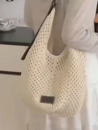编织托特包包女2025春夏新款大容量韩系小众镂空单肩斜挎手提包包#编织包 #潮流女包 #时尚搭配