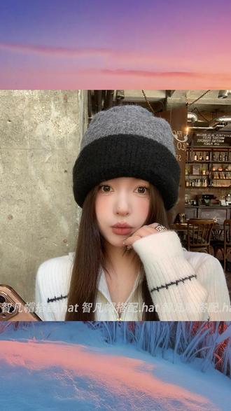 【双层加厚、多种戴法】堆堆帽子女羊毛针织毛线帽秋冬保暖包头帽子#女士堆堆帽 #秋冬保暖 #羊毛帽子 #多种戴法 #针织帽