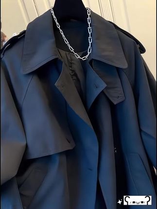 2025秋季新款高级感法式气质大翻领风衣外套宽松中长款上衣女装#气质女装 #女装搭配 #时尚女装 #时尚女装穿搭 #女装搭配分享