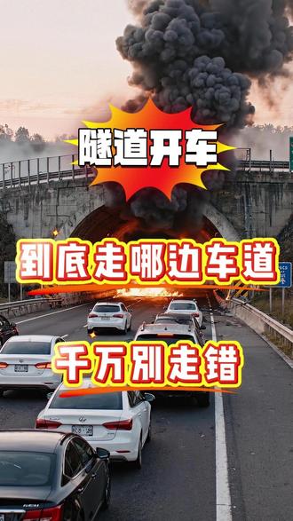 隧道开车,到底走左边还是右边? #隧道开车#隧道#安全驾驶#汽车安全知识