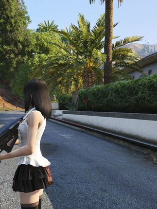 gta5整合版 洛圣都真实画质体验 美女开豪车上山 #GTA5#电脑单机游戏#单机游戏