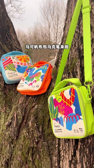 马可帆布包双头双色直液式丙烯马克笔来啦 #丙烯马克笔 #马克笔绘画 #直液式丙烯马克笔 #马克笔推荐 #马克笔