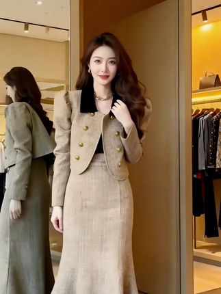 女装秋季韩剧富家千金法式小香风气质名媛高端财阀千金两件套装裙#气质女神穿搭 #气质轻熟风 #早秋穿搭三分钟出门不是梦 #早秋冷冽又随性的气质穿搭 #小个子秋冬穿搭