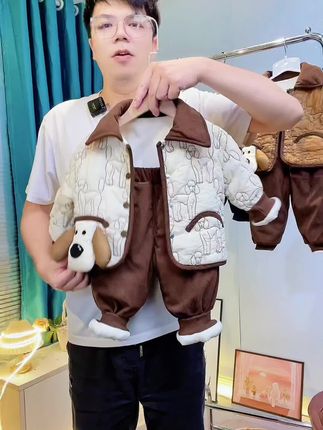 儿童宝宝冬款加绒加厚保暖2件套套装,加绒又夹棉,保暖又好看#高品质童装 #保暖穿搭 #保暖又好看 #棉衣棉服 #一件过冬