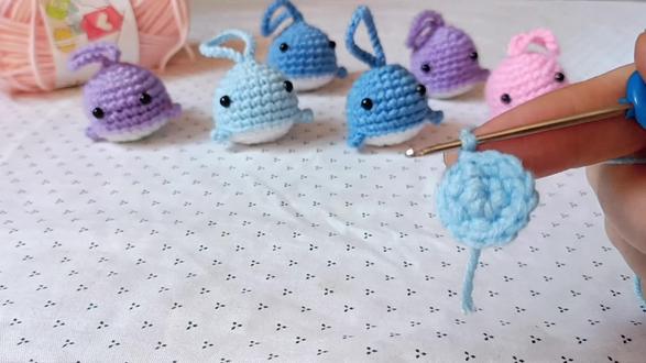 🐬小海豚挂件 钩织教程 (3) #手工钩针编织#零基础学钩针