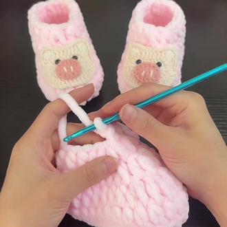 倒钩短针,你学废了吗#手工 #毛线编织教程 #手工宝宝鞋