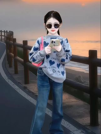 女童时尚休闲套装#这也太好看了 中大童搭配#休闲穿搭 #简约穿搭