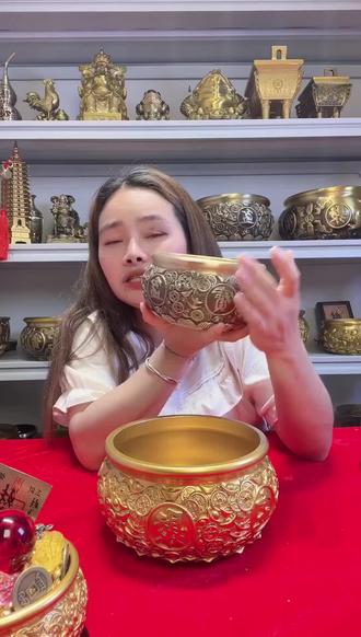 精铜聚宝盆!客厅摆上财运直接拉满?
