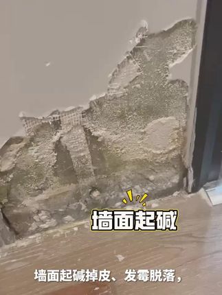 #墙面起碱掉皮怎么处理 #墙面修补膏 #补墙膏 #乳胶漆墙面补墙膏 #墙面起碱发霉