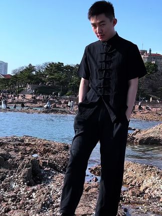 夏季半袖#棉麻穿搭 #棉麻短袖#唐装穿搭 #唐装#国风棉麻