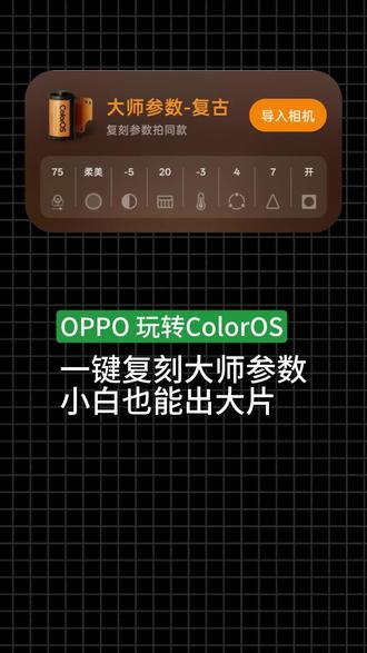 一键复刻大师参数,小白也能出大片#ColorOS