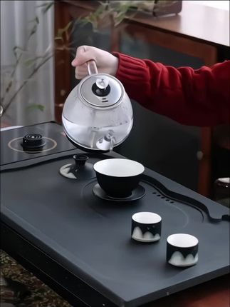 #天然乌金石茶盘#电磁炉茶具套装#全自动底部上水茶盘#电磁炉家用茶盘#高端石茶盘