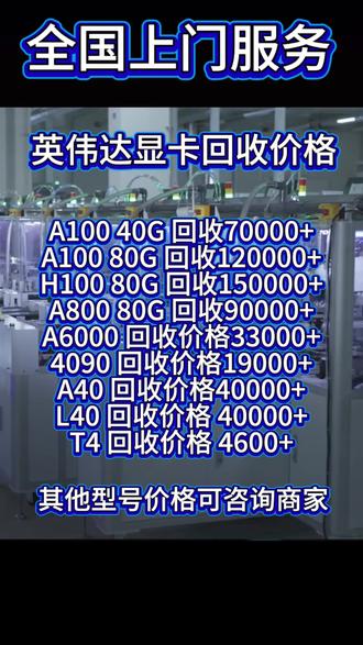 回收英伟达GPU显卡 算力卡 八卡GPU整机 A100 A800 H100 H800 80G 40G PCIE原版 SXM定制版 HGX 八卡模组整机
RTX A5000 A6000 A4000 A8000 A4500 A2000 A5500 A2 A10 A30 A16 A40 A30X T4 V100 V100S L40 L40S L4 L20 RTX4000 RTX5000 RTX6000 RTX8000 RTX2000 RTX5880 RTX6000 ADA RTX4090 RTX4090D RTX5090 八卡机 GPU服务器 算力机 deepseek AI 算力主机 ALEO 四卡机 六卡机
回收丽台 技嘉 华硕 七彩虹 影驰 微星 映众 万丽 索泰 耕升 RTX4090 RTX5080 RTX4090D RTX4080 RTX4070TI RTX4060Ti RTX4050 RTX3090 RTX3080TI RTX3070 RTX3060TI RTX3050 RTX2080TI RTX2070S RTX2060S GTX1080TI 1660TI 1660 super RTX3080 RTX4070super