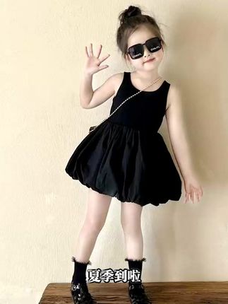 女童2025夏季新款洋气漏背交叉公主裙, 是妈妈给女儿暑假最时尚的礼物哦