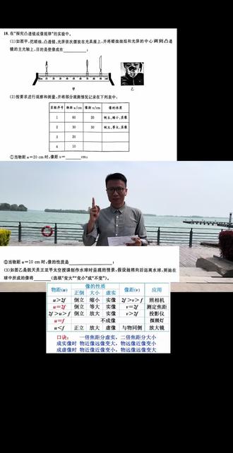 中考物理凸透镜成像实验探究题型 #一分钟学好初中物理 #初中物理 #中考 #凸透镜成像规律