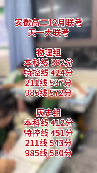 安徽高二12月联考 天一大联考分数线#淮北 #濉溪