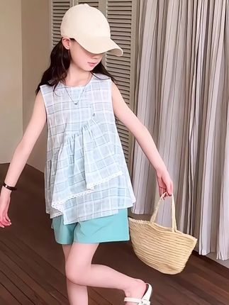 #女童夏季短袖两件套 #女童穿搭 #女童时尚两件套 #女童穿搭 #女童休闲套装