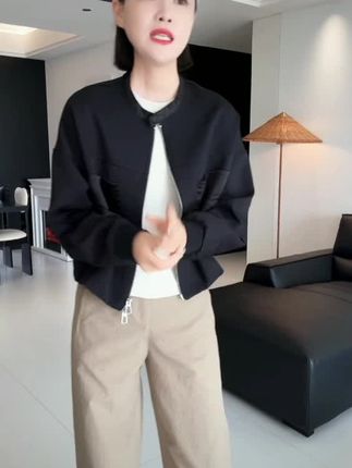 #【南伊专属】夹克薄款棒球服外套女款秋季新款小个子设计感小香风上女#小香风 #小香风外套 #小香风穿搭 #小香风外套穿搭 #棒球服外套