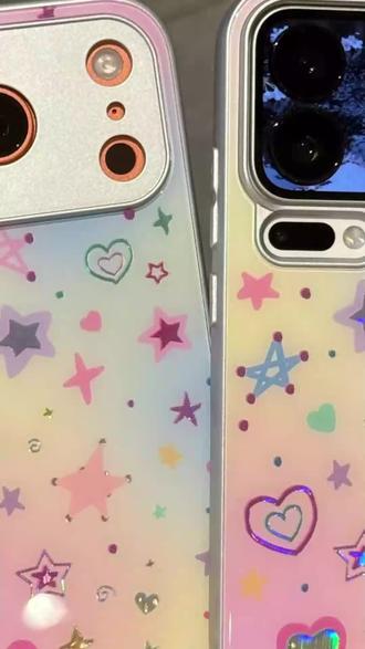 手机壳 欧克里里闪闪爱心星星适用苹果17手机壳华为P80vivoppo小米15一加#手机装饰 #华为P80 #多品牌适配 #手机时尚单品 #时尚手机壳