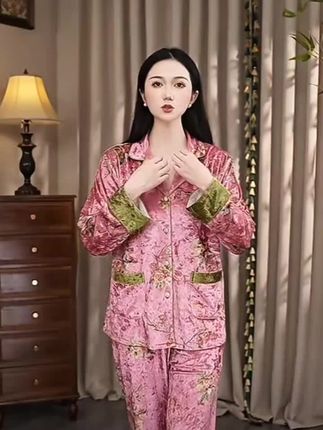 兰麦菓【金钻绒】睡衣女套装春秋季2025新款长袖金丝绒家居服可外穿#面料柔软舒适 #谁穿谁漂亮