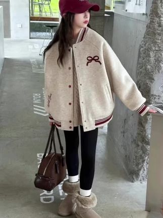 #女童秋冬新款加厚外套#女童棒球服外套#潮酷穿搭 #儿童穿搭分享 @DOU+小助手