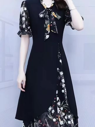 高贵上档次连衣裙女款1款2025新款不规则裙遮肉显瘦妈妈装裙子,#减龄漂亮洋气裙子 #新款连衣裙每天更新 #新款美裙 #显高显瘦 #连衣贵气女装 ,@巨量千川