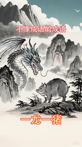 一龙一猪 #一龙一猪 #成语 #成语故事