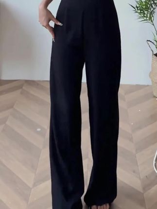 高腰直筒显瘦垂感休闲裤女蕾丝拼接腰头设计感百搭通勤宽松长裤#休闲裤 #设计感 #百搭 #简约大气 #高级感穿搭