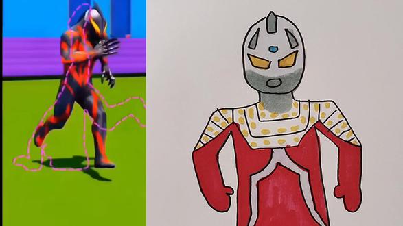 不同姿势的奥特曼 #简笔画#动漫