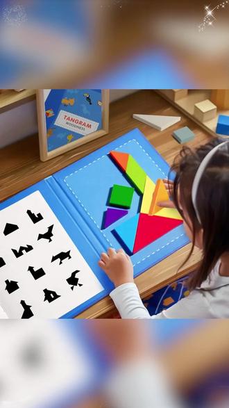 儿童早教智力拼图木制磁性七巧板宝宝1-6岁益智开发玩具拼图教具#七巧板拼图 #动手动脑 #七巧板 #提升专注力 #儿童思维训练