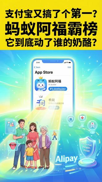 蚂蚁集团AI健康助手“蚂蚁阿福”登顶APP下载第一 #AI #AI人工智能 #大模型 #阿福 #APP