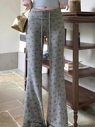 孕妇裤子休闲秋冬季外穿抽绳高腰超模裤弹力微喇裤垂感抖抖裤长裤