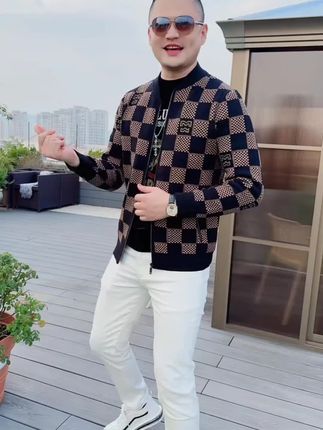 阿凯严选 高品质2025新款男士针织毛衣提花不起球不褪色修身外套#男装 #秋装外套 #针织开衫外套 #男款外套 #时尚百搭
