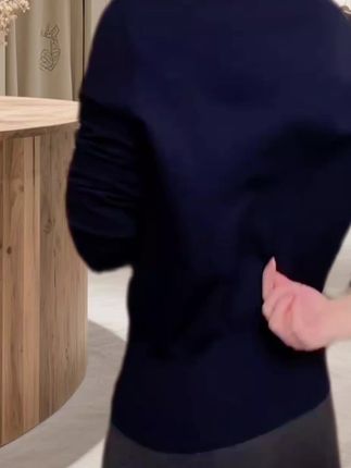 拼色假两件polo长袖针织衫女新款气质通勤简约休闲上衣1457