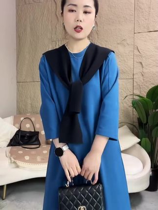 2025新款升级2.0版七分袖气质优雅百搭女神A字版连衣裙3019#连衣裙 #七分袖 #连衣裙推荐
