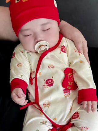 #我要上热门 婴儿满月新生儿秋季衣服长袖纯棉无骨宝宝蝴蝶连体衣春秋薄款护肚#婴幼儿服饰 #母婴好物